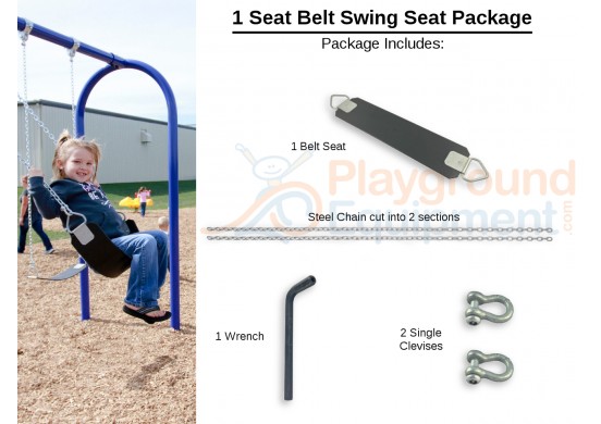 1 Seat Elite Belt Package with Seat, Chain, Clevis Connectors, Tool